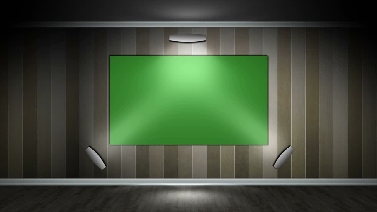 녹색 화면 모니터와 방, 4k