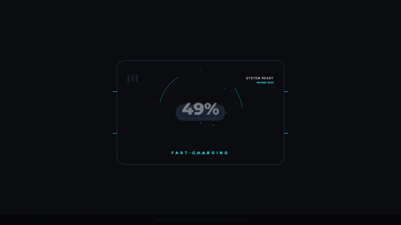 Digital Fast Charging Progress Interface Animation