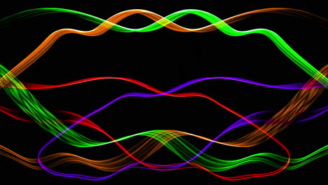 light trails made from fluorescent cables moving