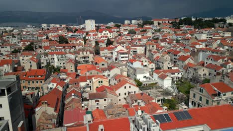 panning over the beautiful rooftops in split, croatia during the day