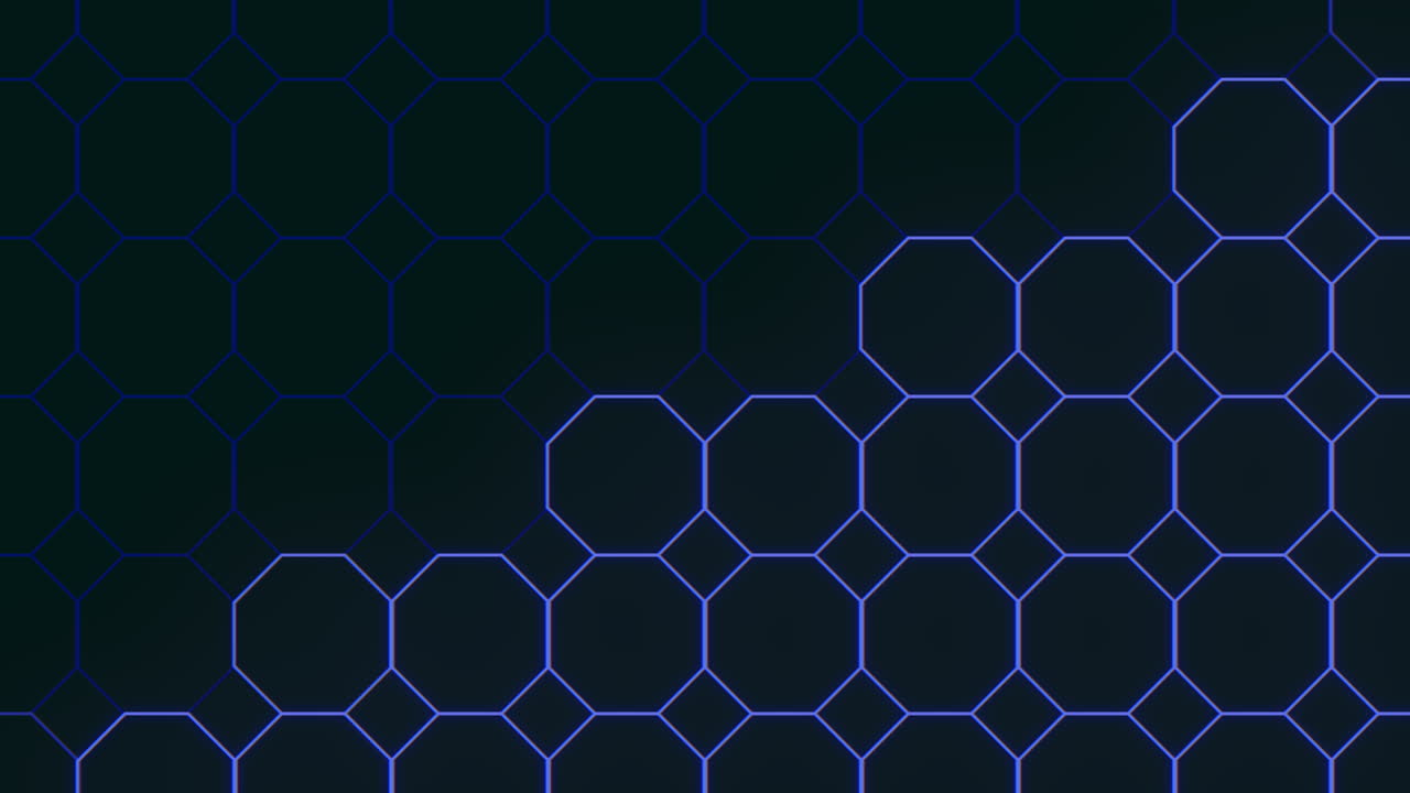 cuadrícula hexagonal con líneas azules patrón geométrico negro y azul