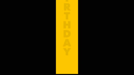 feliz cumpleaños con línea amarilla sobre degradado moderno negro