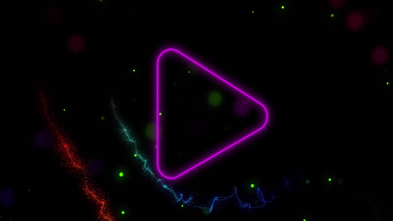 animación de las redes sociales juega icono sobre luces brillantes sobre fondo oscuro