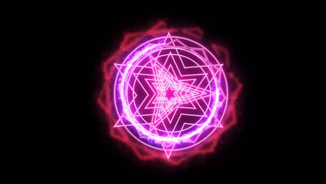 dodecagon fire around powerful magic power overwhelming slow rotate