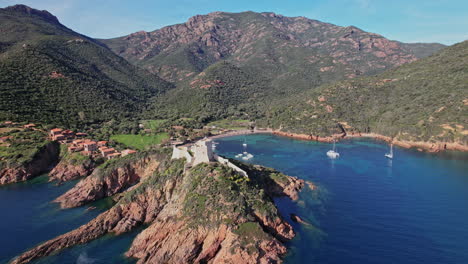 corsican lake surrounded by majestic mountains