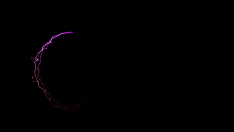 apariencia de animación de gráficos de movimiento de forma infinita. luces de neón rosadas futuristas en fondo de pared negra. animación en bucle parpadeando líneas de neón coloridas luz. interfaz moderna de video 4k