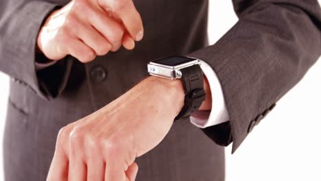 Businessman-using-smartwatch