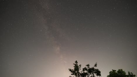 timelapse of milky way and shooting stars on clear summer night in romania