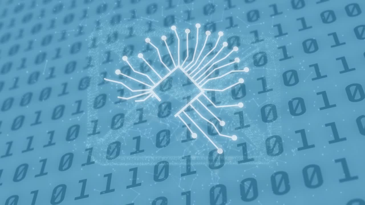 바이너리 코딩을 통해 ai 데이터 처리의 애니메이션과 ai 아이콘