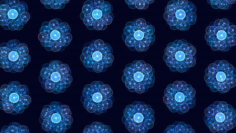 abstract and futuristic flowers pattern on black gradient 1