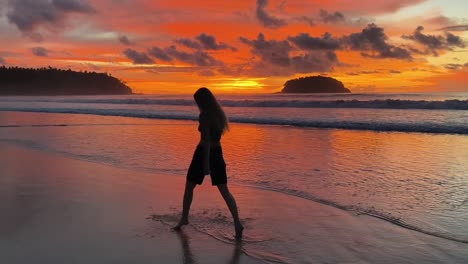 sunset beach stroll