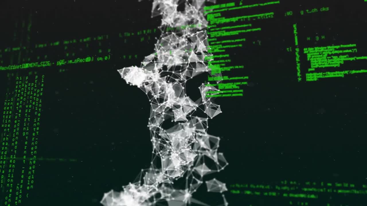 animación del hilado de cadenas de adn y procesamiento de datos médicos