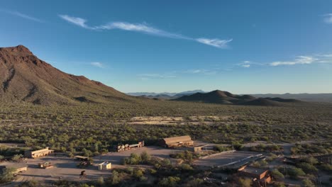 aerial view of sedona village with desert mountains in arizona