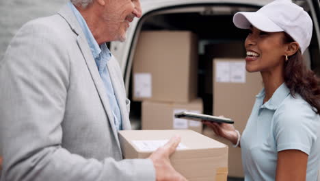 delivery of a package being signed for