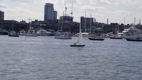 downtown boston from a ship