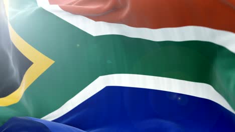south africa flag slow waving background. 4k close up flag waving. seamless loop