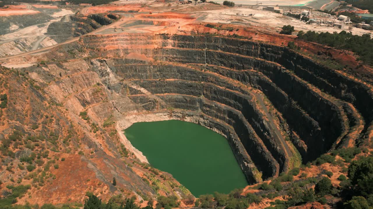 drone shot revealing mining site in Western Australia outback