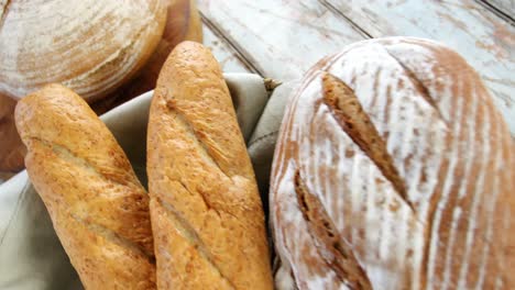 various types of breads with wheat grains