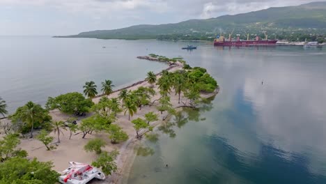 bahia de neiba with port in background, barahona in dominican republic