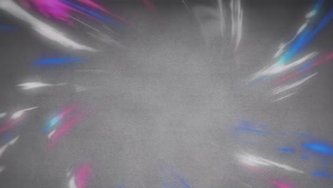 animación de formas abstractas coloridas sobre círculos rojos
