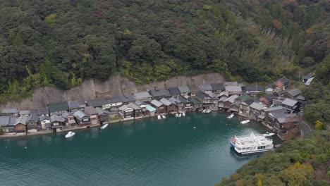 Ine-Funaya-Fisherman-Houses-Aerial-Pan-of-Cove