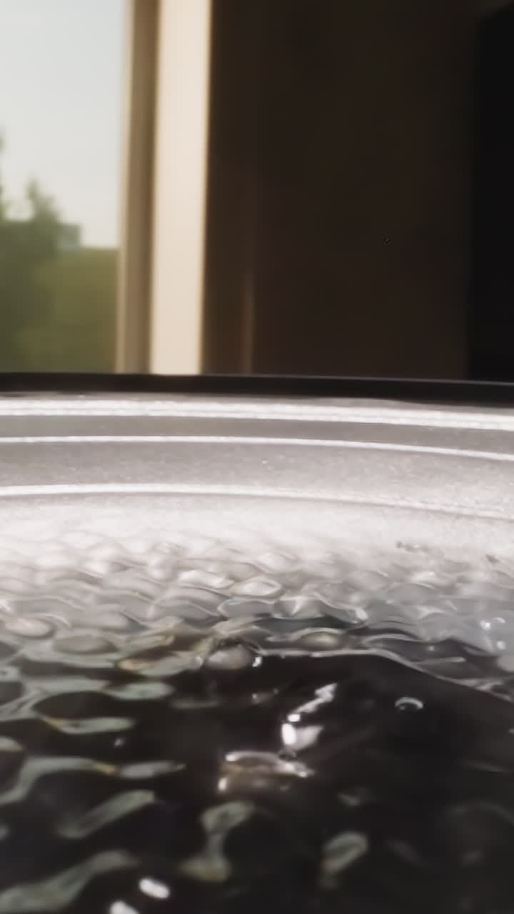 Slippery hyaluronic acid shaking and bouncing on loud speaker reflecting bright light. Sound equipment playing while liquid substance vibrating macro