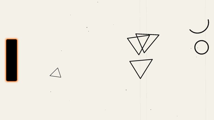 Abstract Geometric Shapes Moving on Vintage Film Background