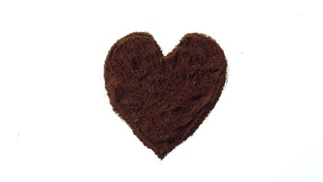 Coffee-powder-forming-heart-shaped