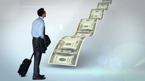 businessman looking at money path