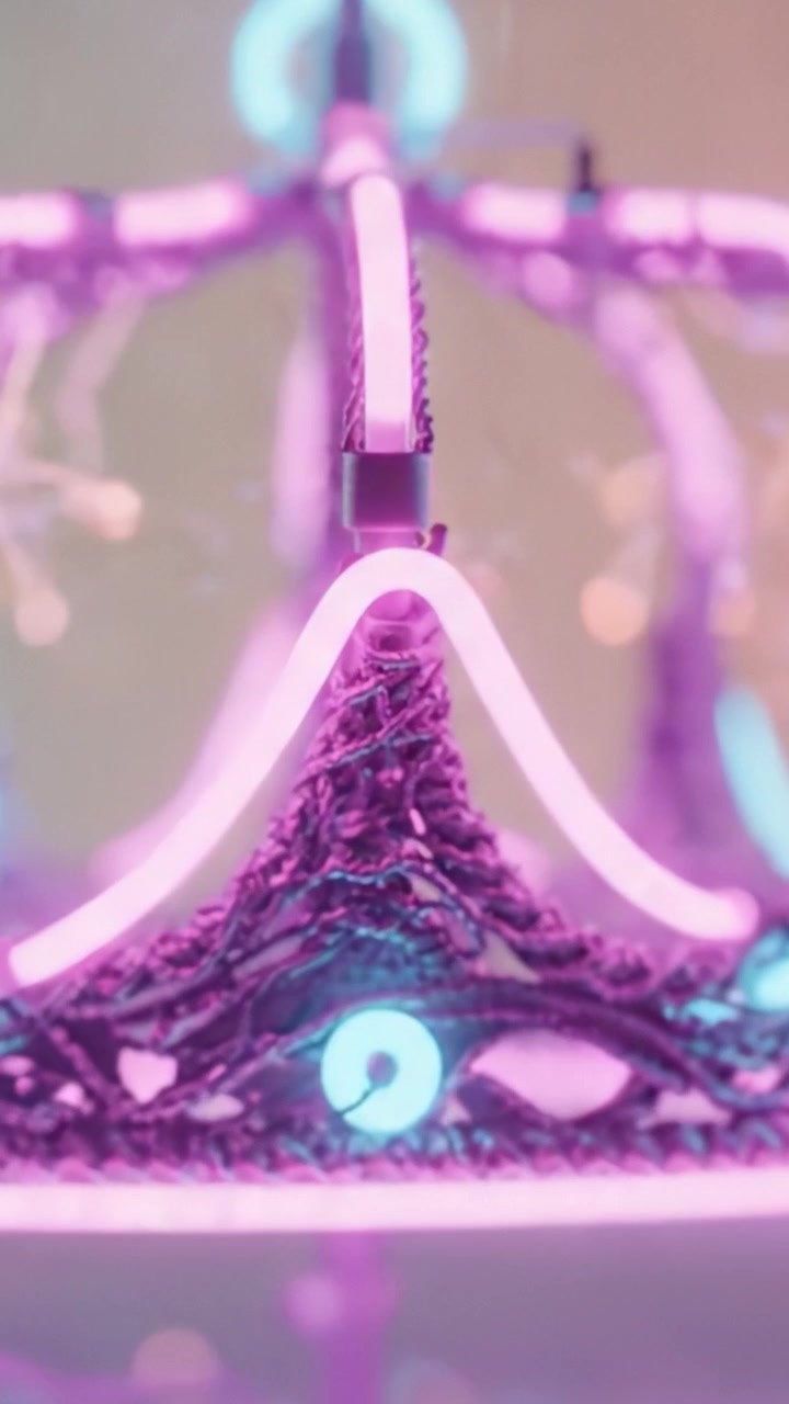 A Stunning Display of a Neon Crown: Showcasing Vibrant Colors and Intricate Design in a Unique Perspective