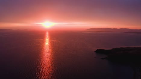 view from a drone to a beautiful sunrise