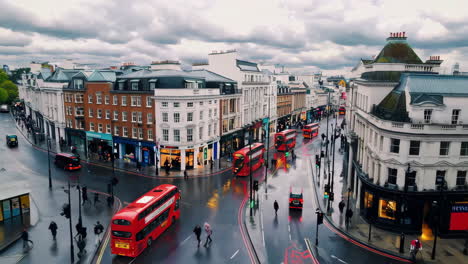 rainy day in london's shopping district