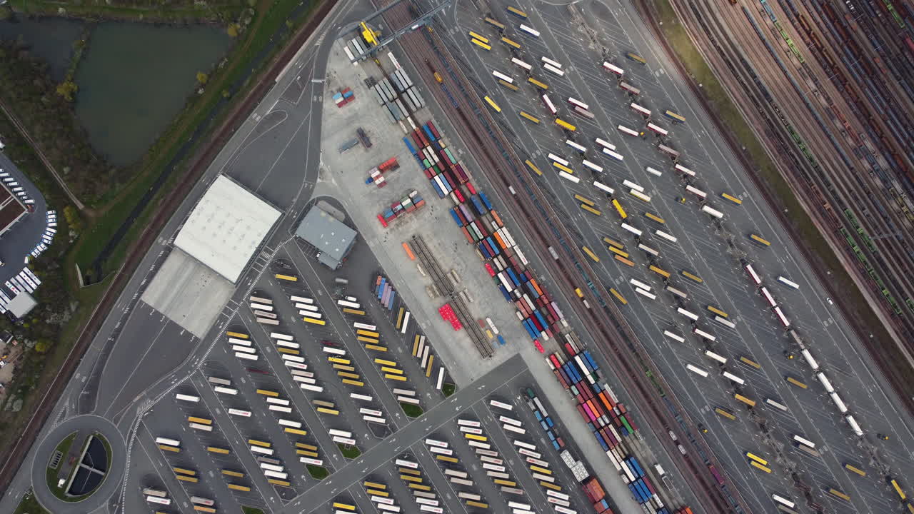Aerial View of a Busy Cargo Terminal