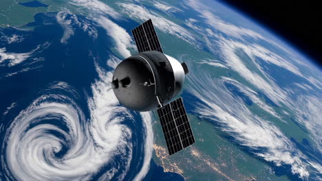 satélite en órbita alrededor de la tierra