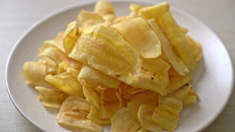 crispy banana chips - fried or baked sliced banana