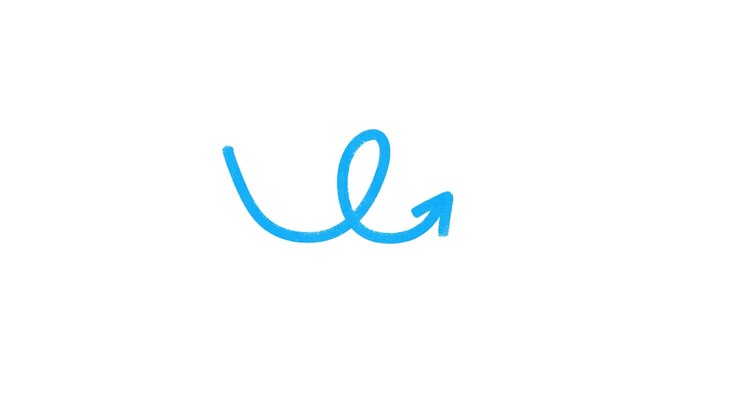 Hand Drawn Blue Arrow Loop Animation on White Background