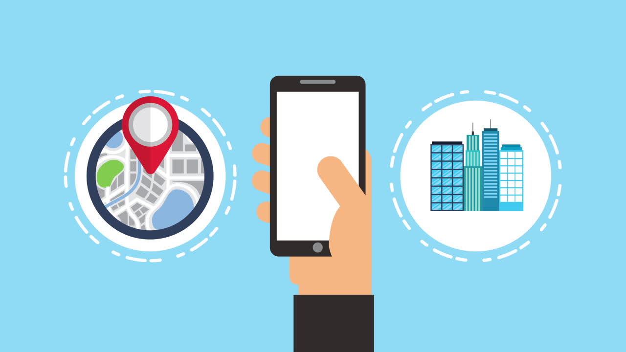 teléfono inteligente con aplicación de tecnología gps