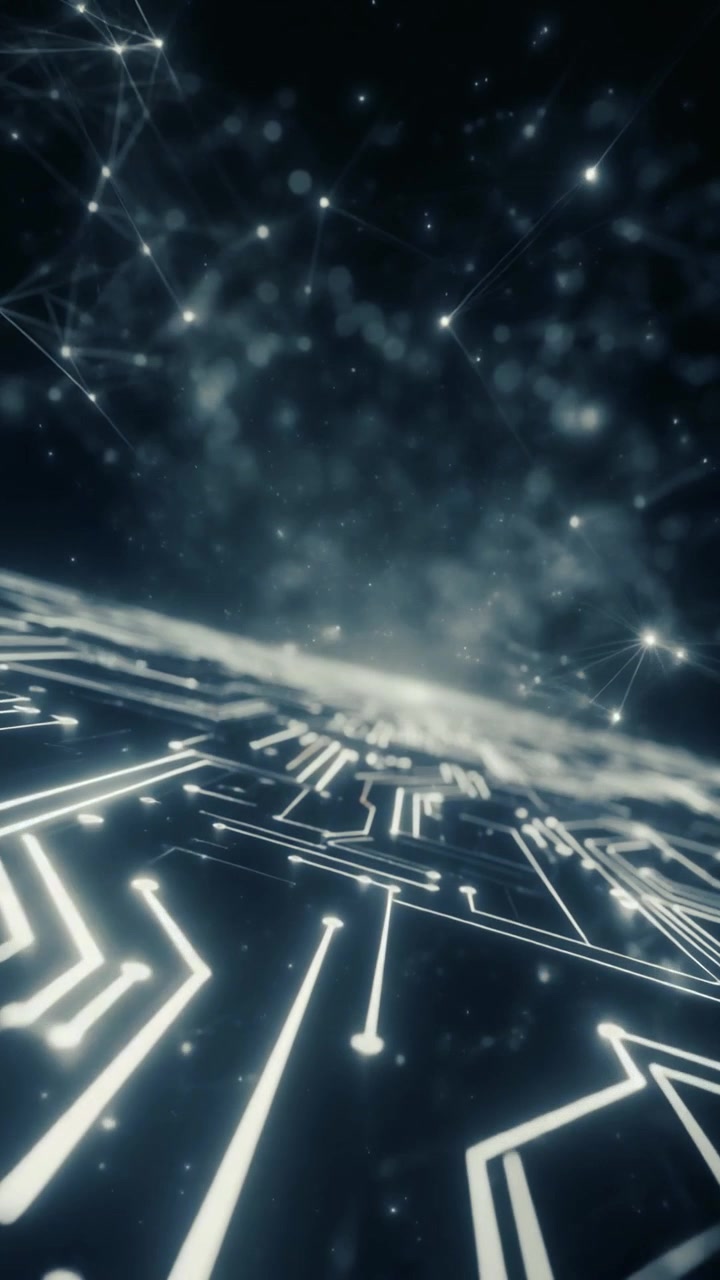 Sfondo di circuito stampato digitale con connessioni dati luminose