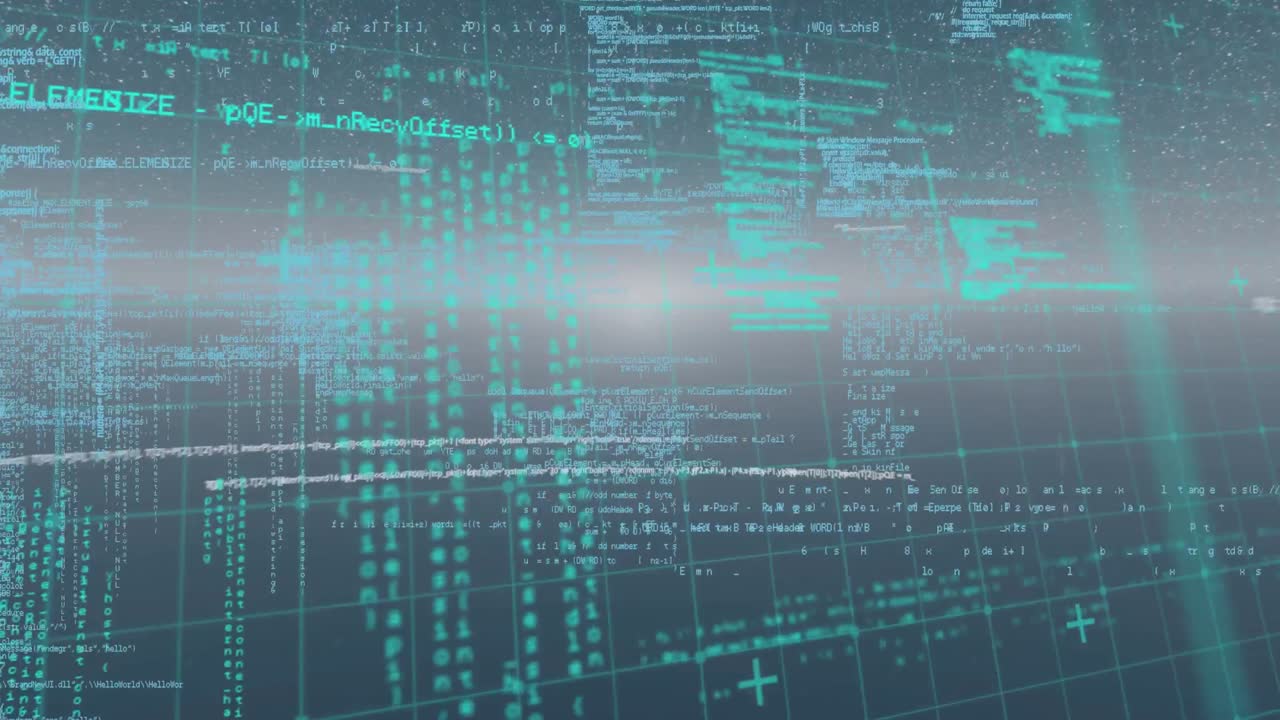 Animation of data processing over grind