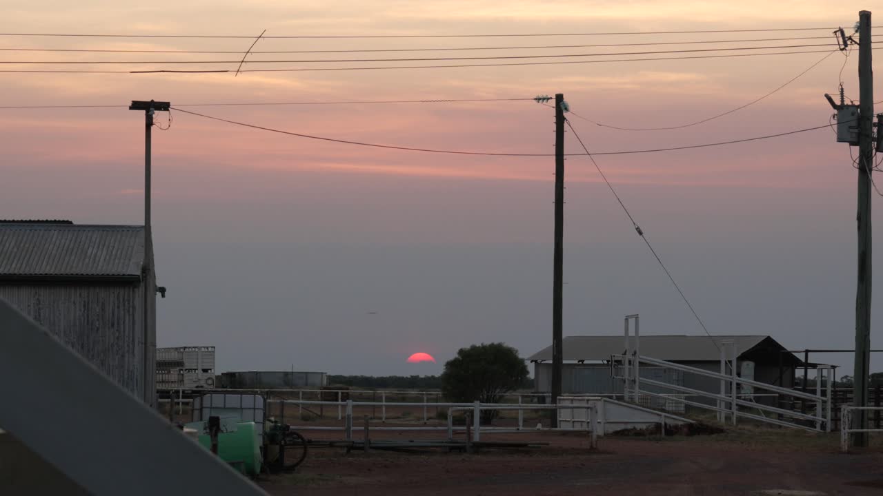 Stunning Outback Sunset at an Australian Farm