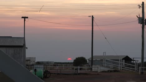 stunning outback sunset at an australian farm