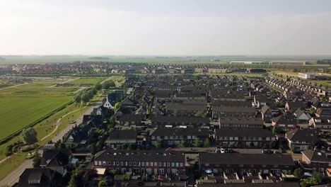 Drone-view-of-an-area-of-Dronten,-Flevoland,-The-Netherlands