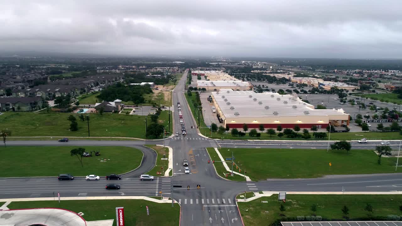 Traffic at a junction in the early morning just before peak hour