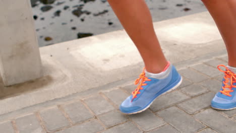 Woman-jogging-on-the-pier-