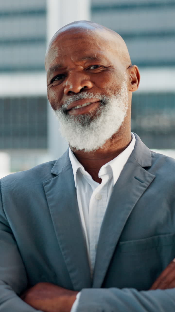 Portrait of a Confident Senior Businessman with a White Beard