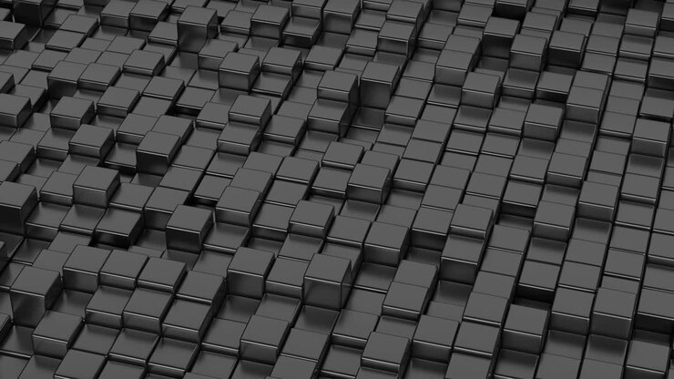 Swell of gray cubes. Motion graphic. Seamless loop. 3d animation.