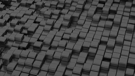 una ola de cubos grises, un gráfico en movimiento, un bucle sin costuras, una animación en 3d.