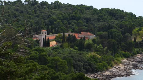 elevated view of monastery on lokrum island