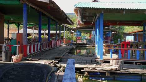 static shot of pak nai fisherman village houses in pak nai fisherman village, nan province, thailand on a sunny day