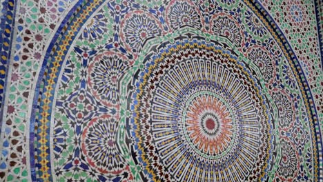 panning moroccan mosaic wall